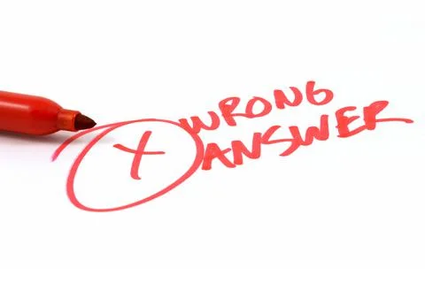 Wrong Answer Marking Stock Photos