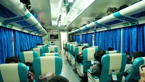 Wrong auto white balance in the train Stock Footage 244760711