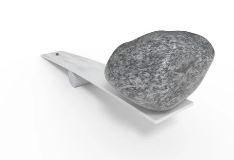 Wrong balancing small heavy and big stones 3d illustration Stock Illustration