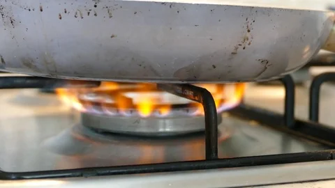 The wrong burning hearth, water poured into the furnace, Stock Footage 101063543