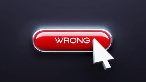 Wrong button Stock Illustration