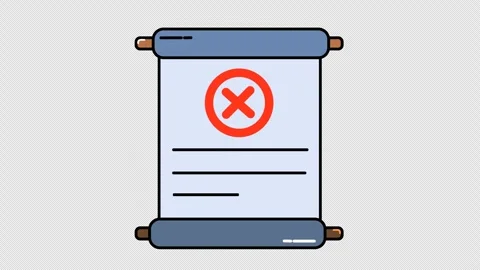 Wrong check mark on announcement presentation cartoon animation Stock Footage 283287077