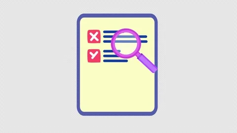 Wrong check mark on envelope mail task review checklist icon cartoon animation Stock Footage 314997488