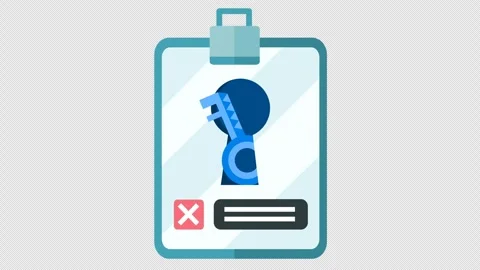 Wrong checkmark on Secure document icon animation. Data security check. Stock Footage 291692101