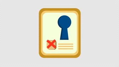 Wrong checkmark on Secure document icon animation. Data security check. Stock Footage 291692251