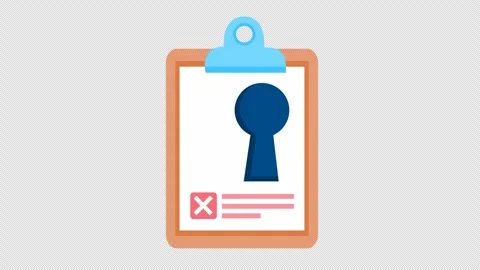 Wrong checkmark on Secure document icon animation. Data security check. Stock Footage 291692366