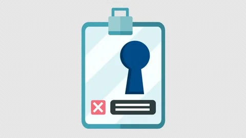 Wrong checkmark on Secure document icon animation. Data security check. Stock Footage 291693344