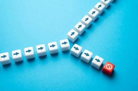 The wrong choice leads to the end. misguided decision can lead to financial.. Stock Photos