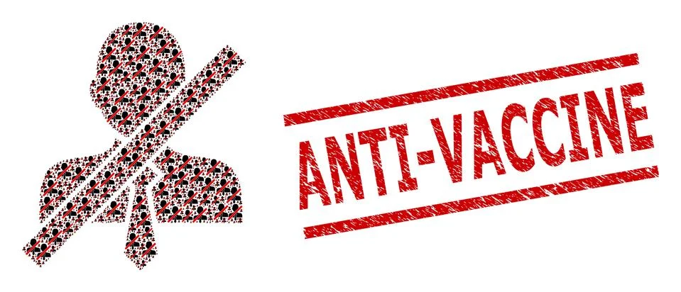 Wrong Clerk Collage of Wrong Clerk Icons and Distress Anti-Vaccine Seal 스톡 일러스트