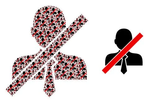 Wrong Clerk Collage of Wrong Clerk Icons and Original Icon 스톡 일러스트