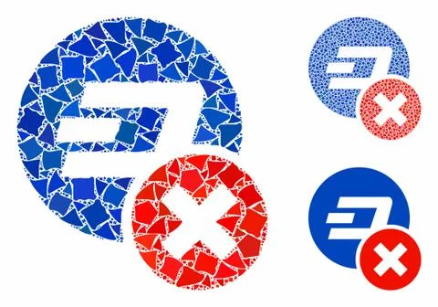 Wrong Dashcoin Composition Icon of Bumpy Parts Stock Illustration