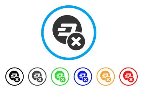 Wrong Dashcoin Rounded Icon Illustrazione stock