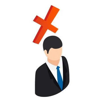 Wrong decision icon, isometric style Stock Illustration