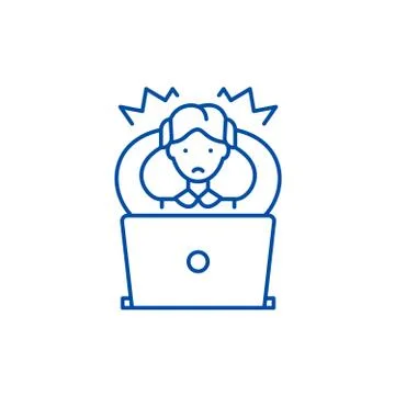 Wrong decision line icon concept. Wrong decision flat vector symbol, sign Stockillustratie