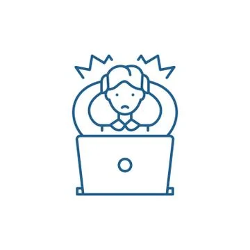 Wrong decision line icon concept. Wrong decision flat vector symbol, sign Stockillustratie