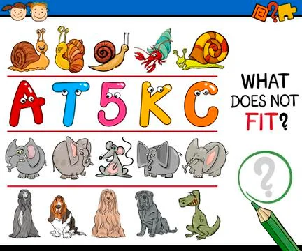 Wrong element task for kids Illustrazione stock