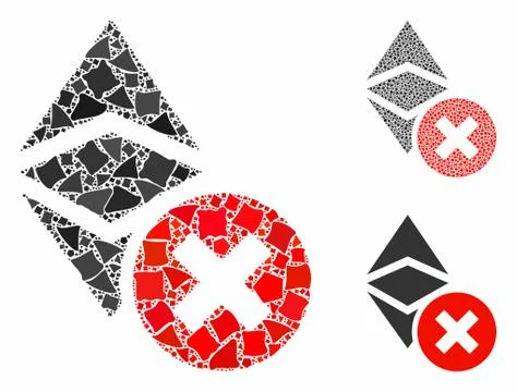 Wrong Ethereum classic Composition Icon of Ragged Parts Stock Illustration