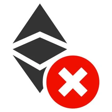 Wrong Ethereum Classic Flat Icon Stock Illustration