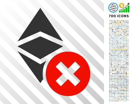 Wrong Ethereum Classic Flat Icon with Bonus Stock Illustration