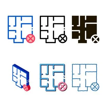 Wrong forms plan icon vector outline イラスト素材