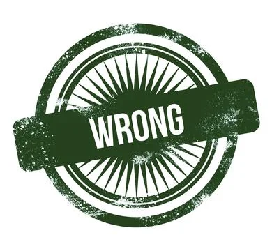 Wrong, green grunge stamp Stock Illustration