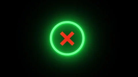 Wrong icon animation on black background 4k video. Stock Footage 289614706
