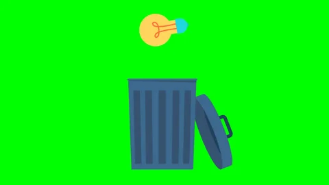 Wrong idea. Replacing a light bulb. Trash can and lamp, container bin for trash Stock Footage 279936642