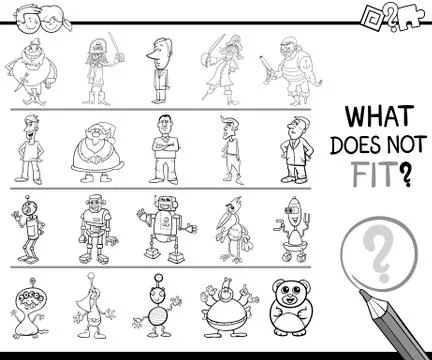 Wrong image game for coloring Stock Illustration