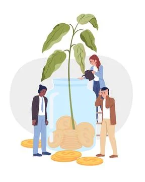 Wrong investment flat concept vector cartoon illustration Stock Illustration