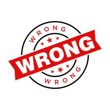 Wrong Letter Rubber Stamp Template Design Stock Illustration