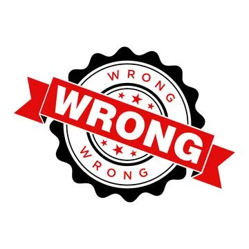 Wrong Letter Rubber Stamp Template Design Stock Illustration