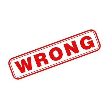Wrong Letter Rubber Stamp Template Design Stock Illustration
