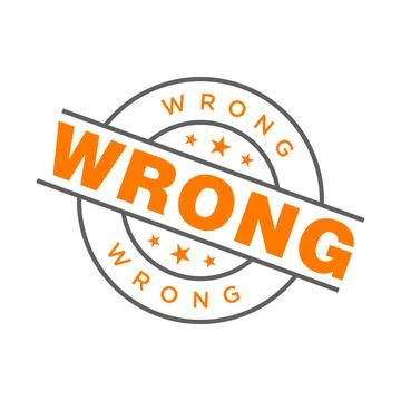 Wrong Letter Rubber Stamp Template Design Stock Illustration