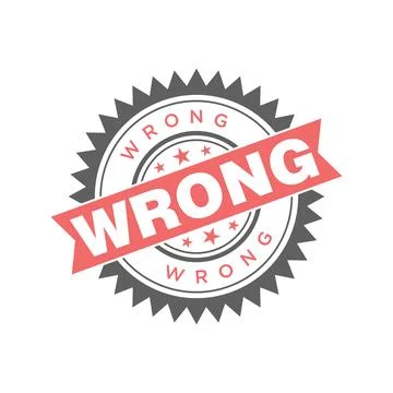 Wrong Letter Rubber Stamp Template Design Stock Illustration