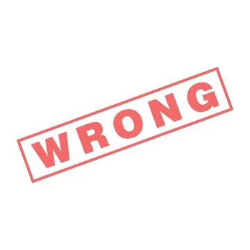 Wrong Letter Rubber Stamp Template Design Stock Illustration