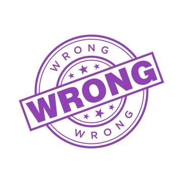 Wrong Letter Rubber Stamp Template Design Stock Illustration