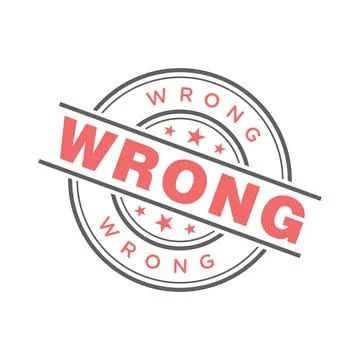 Wrong Letter Rubber Stamp Template Design Stock Illustration