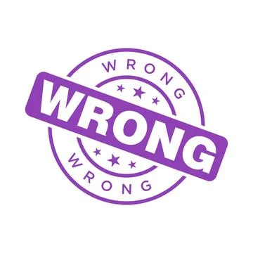 Wrong Letter Rubber Stamp Template Design Stock Illustration