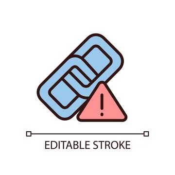 Wrong link pixel perfect RGB color icon Stock Illustration