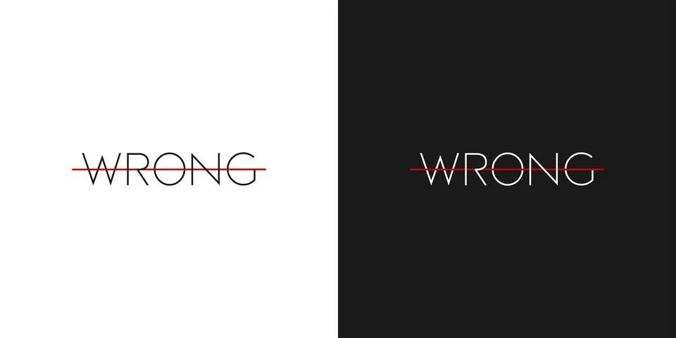 Wrong  logo design unique and clean Illustrazione stock