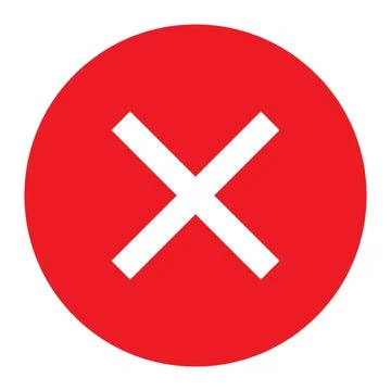 Wrong mark button in red circle icon on white background vector. Stock Illustration