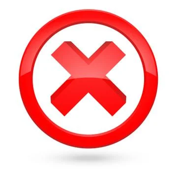 Wrong mark in cycle frame red color Stock Illustration