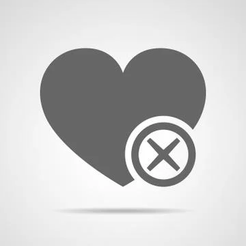 Wrong mark with heart. Vector illustration. Stock Illustration