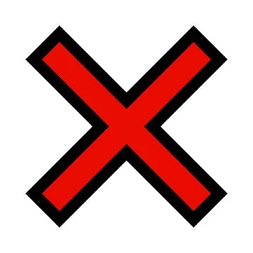 Wrong mark icon in red. Vector. Illustrazione stock