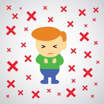 Wrong mark vector cartoon Stock Illustration