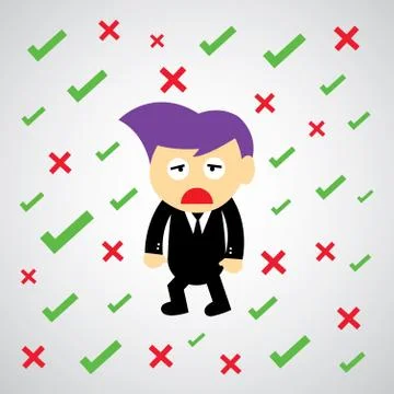 Wrong mark vector cartoon Stock Illustration