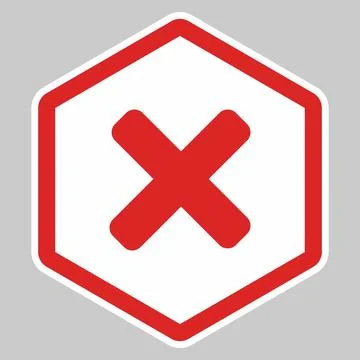 Wrong marks, Cross marks, Rejected, Disapproved, No, False, Not Ok, Wrong Cho Stock Illustration