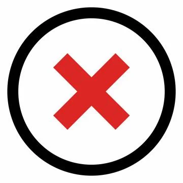 Wrong marks, Cross marks, Rejected, Disapproved, No, False, Not Ok, Wrong Cho Stock Illustration