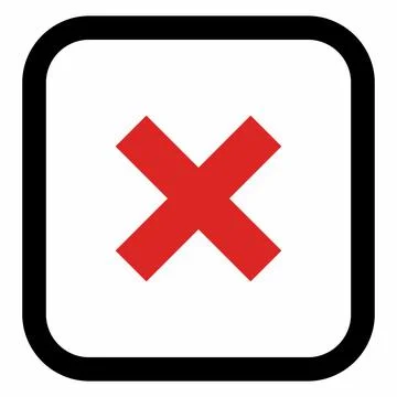 Wrong marks, Cross marks, Rejected, Disapproved, No, False, Not Ok, Wrong Cho Stock Illustration