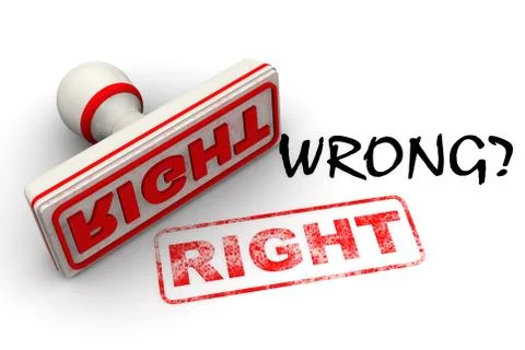 Wrong? No, right. The seal and imprint Stock Illustration